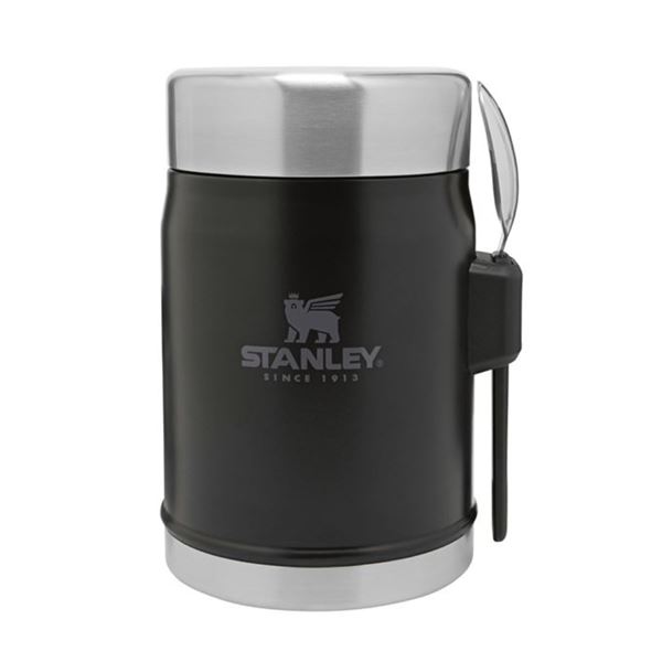 Jídelní termoska 400 ml se lžící/vidličkou STANLEY černá matná
